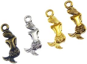 img 2 attached to 🧜 Wholesale 100pcs Mixed Mermaid Back Pendant Charm for Jewelry Making, Bracelet, and Necklace