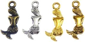 img 4 attached to 🧜 Wholesale 100pcs Mixed Mermaid Back Pendant Charm for Jewelry Making, Bracelet, and Necklace