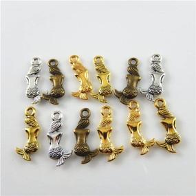 img 1 attached to 🧜 Wholesale 100pcs Mixed Mermaid Back Pendant Charm for Jewelry Making, Bracelet, and Necklace