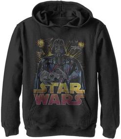 img 1 attached to Boys' STAR WARS Hooded Pullover Fleece for Ultimate Style and Warmth