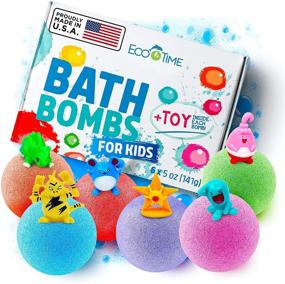 img 4 attached to 🛁 Organic Kids Bath Bombs with Toys Inside - Essential Oil Bubble Bath Fizzies - Multicolored Large 6 Pack - Handmade in the USA