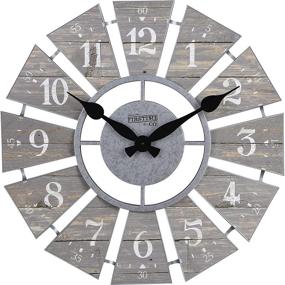 img 2 attached to FirsTime & Co. Gray Numeral Farmhouse Windmill 🕒 Clock - American Crafted, Cool Gray - 24x2x24 Inches