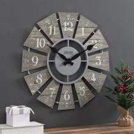 firstime & co. gray numeral farmhouse windmill 🕒 clock - american crafted, cool gray - 24x2x24 inches logo