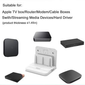 img 2 attached to Universal Wall Mount Holder Bracket – Adjustable Router/Apple TV Box Mount for Cable Box, Modems, Streaming Media Devices, Hard Drives, and Digital Media Players (White)