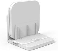 universal wall mount holder bracket – adjustable router/apple tv box mount for cable box, modems, streaming media devices, hard drives, and digital media players (white) logo