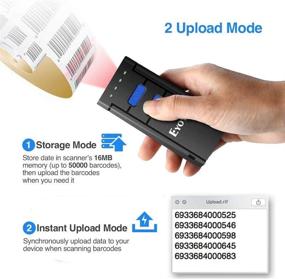 img 3 attached to Eyoyo Portable 1D Wireless Bluetooth Barcode Scanner for Windows, Android, iOS - Ideal for Store, Supermarket, Warehouse, Library