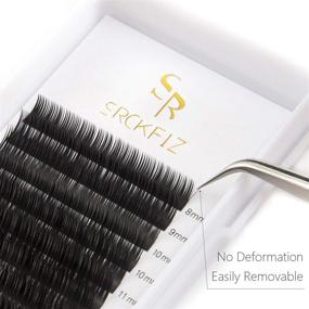 img 2 attached to SRCKFIZ 3-Pack C Curl Lash Extensions 0.07mm Mixed Tray Individual Eyelash Extensions: Salon-Quality Easy Fan Volume Lashes 8-15mm