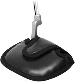 img 4 attached to 🏌️ Leatherette Small Black Golf Putter Headcover - Perfect for Mallet Putters, Fits Most 2 Ball Putters and Clubs