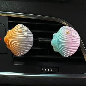 img 4 attached to 🚗 Stylish Car Air Vent Decorations: 2 Piece Cute Air Freshener Clips in Purple + Black