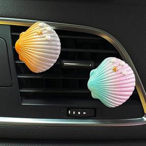 img 3 attached to 🚗 Stylish Car Air Vent Decorations: 2 Piece Cute Air Freshener Clips in Purple + Black