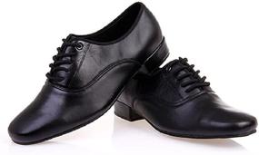 img 4 attached to 👞 Classic Leather Lace-Up Dancing Shoes by BeiBestCoat