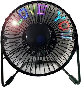 img 4 attached to SAYTAY 5-Inch USB Desk Fan With LED Message Display, Durable Metal Frame, Portable Cooling Fan for Home, Office, and Bedroom