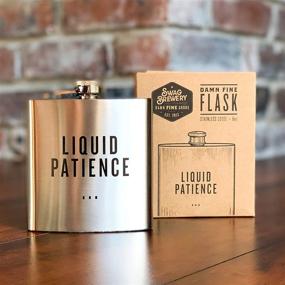 img 3 attached to LIQUID PATIENCE: Damn Fine Hip Flask - 6oz Stainless Steel - Hilarious Gift for Booze Lovers, Teachers, Moms, or Dads