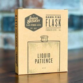 img 2 attached to LIQUID PATIENCE: Damn Fine Hip Flask - 6oz Stainless Steel - Hilarious Gift for Booze Lovers, Teachers, Moms, or Dads