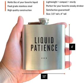 img 1 attached to LIQUID PATIENCE: Damn Fine Hip Flask - 6oz Stainless Steel - Hilarious Gift for Booze Lovers, Teachers, Moms, or Dads