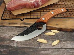 img 1 attached to 🔪 Versatile Butcher Knives: Hand Forged Fishing Filet, Bait & BBQ Meat Cleaver for Camping, Tactical and Deboning – A Survival Knife