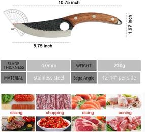 img 3 attached to 🔪 Versatile Butcher Knives: Hand Forged Fishing Filet, Bait & BBQ Meat Cleaver for Camping, Tactical and Deboning – A Survival Knife