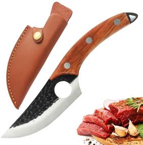 img 4 attached to 🔪 Versatile Butcher Knives: Hand Forged Fishing Filet, Bait & BBQ Meat Cleaver for Camping, Tactical and Deboning – A Survival Knife