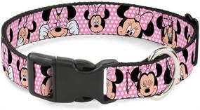 img 3 attached to Buckle-Down Minnie Mouse Polka Dot Pink White Dog Collar with Plastic Clip - Multiple Adjustable Sizes for Small, Medium, and Large Dogs