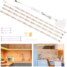 img 4 attached to 🔆 Wobsion Under Cabinet Lights for Kitchen - Plug-in Under Counter Lights, Flexible LED Strip Lights for Kitchen, Pantry, Desk, Shelf - 6.6 Feet DIY Tape Light - Warm White 2700K