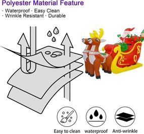 img 1 attached to 7FT Wide Christmas Inflatable: Elk Pulling Sleigh with Santa Claus and Gifts - Bright LED Light Yard Decoration, Xmas Party, Indoor/Outdoor Use - COMIN Christmas Inflatables Clearance