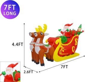 img 3 attached to 7FT Wide Christmas Inflatable: Elk Pulling Sleigh with Santa Claus and Gifts - Bright LED Light Yard Decoration, Xmas Party, Indoor/Outdoor Use - COMIN Christmas Inflatables Clearance