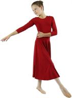 👗 danzcue girls praise loose fit full length long sleeve dance dress - shop now for quality and style logo