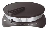 🥞 tibos electric single crepe maker | original french crepe pan with wooden spreader, turner, and brush | nonstick & easy-to-clean teflon surface | 13”, black logo