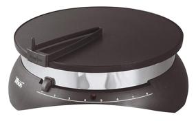 img 4 attached to 🥞 Tibos Electric Single Crepe Maker | Original French Crepe Pan with Wooden Spreader, Turner, and Brush | Nonstick & Easy-to-Clean Teflon Surface | 13”, Black