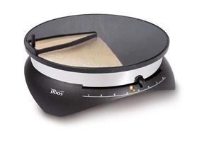 img 1 attached to 🥞 Tibos Electric Single Crepe Maker | Original French Crepe Pan with Wooden Spreader, Turner, and Brush | Nonstick & Easy-to-Clean Teflon Surface | 13”, Black