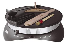 img 3 attached to 🥞 Tibos Electric Single Crepe Maker | Original French Crepe Pan with Wooden Spreader, Turner, and Brush | Nonstick & Easy-to-Clean Teflon Surface | 13”, Black