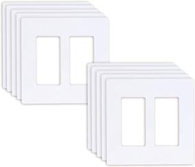 img 4 attached to 🔌 Pack of 10 Cloudy Bay Screwless Electrical Wall Plate for Dimmer, Switch, Receptacle - 2-Gang Outlet Cover, Unbreakable White Polycarbonate Thermoplastic
