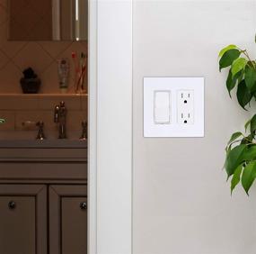 img 1 attached to 🔌 Pack of 10 Cloudy Bay Screwless Electrical Wall Plate for Dimmer, Switch, Receptacle - 2-Gang Outlet Cover, Unbreakable White Polycarbonate Thermoplastic
