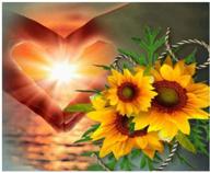 🌻 reofrey diy diamond painting kits for adults: love sunflower, full drill rhinestone flower art craft - 12x16 inch логотип