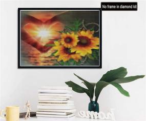 img 3 attached to 🌻 Reofrey DIY Diamond Painting Kits for Adults: Love Sunflower, Full Drill Rhinestone Flower Art Craft - 12x16 inch