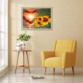 img 1 attached to 🌻 Reofrey DIY Diamond Painting Kits for Adults: Love Sunflower, Full Drill Rhinestone Flower Art Craft - 12x16 inch