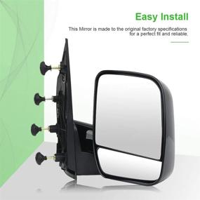 img 2 attached to 🚗 SCITOO Towing Mirror Passenger Side for Ford E150-E550 Van | Foldable Manual Control