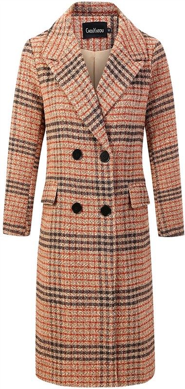 Chouyatou Designed Breasted Mid Long X Large Women's Clothing In Coats ...