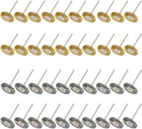 img 2 attached to 🔧 40 Pieces of 3mm Steel Brass Cleaning Cup Brushes Wire Brush Polishing Wheels Attachment Die Grinder Rotary Tools Accessories by PHYHOO