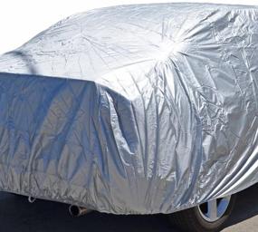 img 3 attached to 🚗 Motor Trend Universal WeatherWear Poly-1 Car Cover: All-Weather Snow, Wind, Rain & Water Proof Ultimate Protection with Lock (Large)