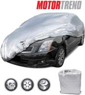 🚗 motor trend universal weatherwear poly-1 car cover: all-weather snow, wind, rain & water proof ultimate protection with lock (large) logo