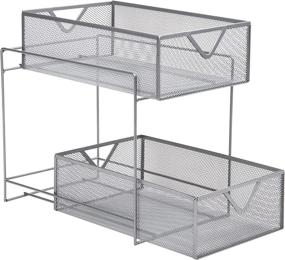 img 1 attached to 🗄️ Organize Your Space with Mind Reader 2 Tier Metal Mesh Storage Baskets – Ideal for Home, Office, Kitchen, Bathroom – Silver Organizer Solution