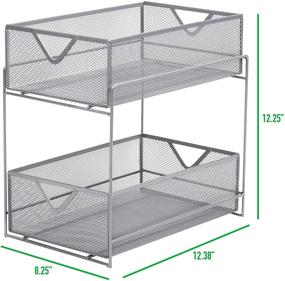 img 2 attached to 🗄️ Organize Your Space with Mind Reader 2 Tier Metal Mesh Storage Baskets – Ideal for Home, Office, Kitchen, Bathroom – Silver Organizer Solution