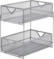 🗄️ organize your space with mind reader 2 tier metal mesh storage baskets – ideal for home, office, kitchen, bathroom – silver organizer solution логотип