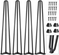 🛠️ cwlotac metal hairpin coffee table legs: 26 inch set of 4 heavy duty hairpin legs for industrial home diy projects - furniture, bench, desk, bar table & more – includes rubber floor protectors logo