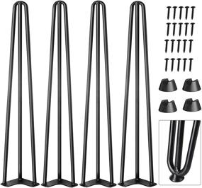 img 4 attached to 🛠️ CWLOTAC Metal Hairpin Coffee Table Legs: 26 Inch Set of 4 Heavy Duty Hairpin Legs for Industrial Home DIY Projects - Furniture, Bench, Desk, Bar Table & More – Includes Rubber Floor Protectors