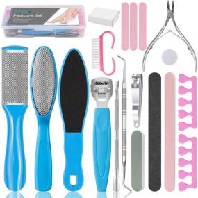 img 4 attached to 🦶 EAONE 20 in 1 Professional Pedicure Kit - Foot Files, Callus Remover, Scrubber - Dead Skin Remover Set for Women & Men Foot Care at Home and Salon