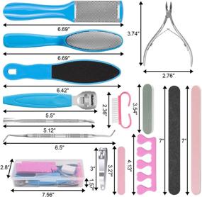 img 3 attached to 🦶 EAONE 20 in 1 Professional Pedicure Kit - Foot Files, Callus Remover, Scrubber - Dead Skin Remover Set for Women & Men Foot Care at Home and Salon