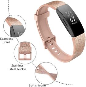 img 3 attached to Браслеты Wanme Sport - 3 штуки, мягкие силиконовые ремешки для Fitbit Inspire HR, Fitbit Inspire 2, Fitbit Inspire и Ace 2 - предназначены для женщин и мужчин (маленький размер, 03)