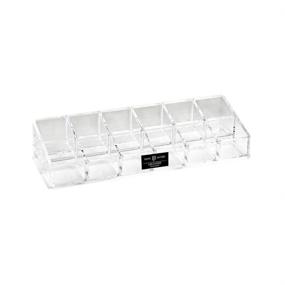 img 4 attached to 🏻 Organize your Nail Polish, Makeup, and Essential Oils with Isaac Jacobs Clear Acrylic 12 Compartment Holder - Rack Display for Storage Solution (2 Rows (x6))